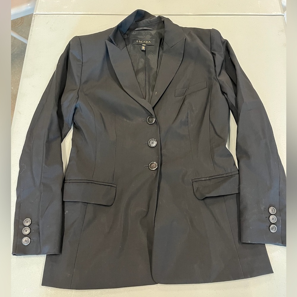 Escada Black Blazer Classic Suit Jacket